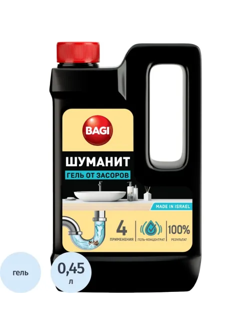 Средство для прочистки труб Bagi ШУМАНИТ гель от засоров 450 мл