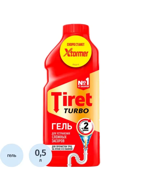 Средство для прочистки труб TIRET TURBO гель 500 мл