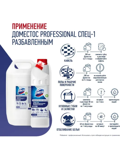 Средство для сантехники Domestos Professional Свежесть Атлантики дез уни 1л