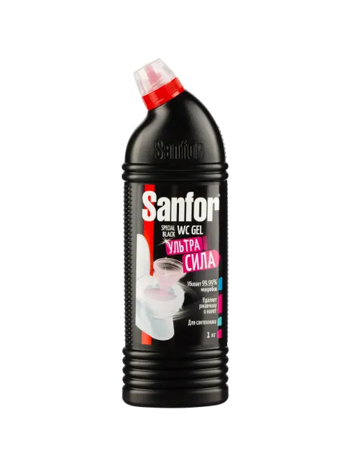 Средство для сантехники Sanfor WС гель speсial black 1000гр