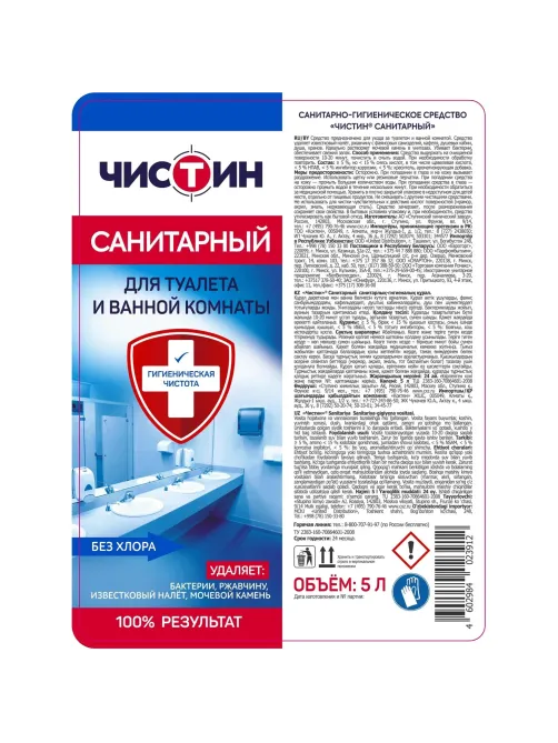 Средство для сантехники ЧИСТИН Санитарный, 5 л