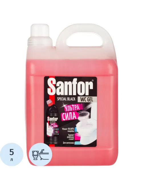 Средство для сантехники SANFOR WC гель Ультра сила, 5 л