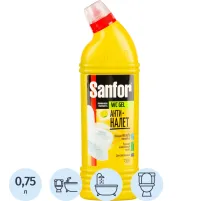 Средство для сантехники SANFOR WС гель 750 г, лимонная свежесть