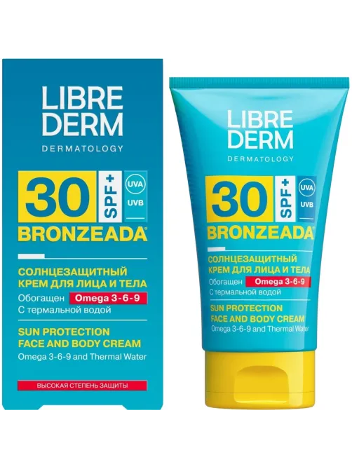 Крем LIBREDERM BRONZEADA солнцезащитный с Омега3-6-9 и терм вод SPF30 150мл