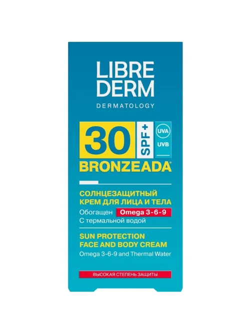 Крем LIBREDERM BRONZEADA солнцезащитный с Омега3-6-9 и терм вод SPF30 150мл