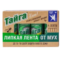 Средство от насекомых Тайга Хит! липкая лента от мух 4 шт /уп