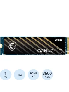 SSD накопитель MSI SSD SPATIUM M450, 1000GB, M.2 PCIe4.0x4(S78-440L0M0-P83