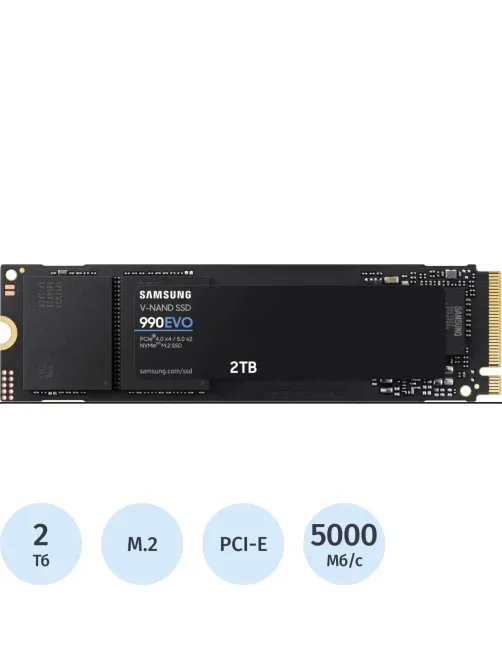SSD накопитель Samsung 990 EVO 2Tb, M.2 2280, PCIe 4.0 x4 (MZ-V9E2T0BW)