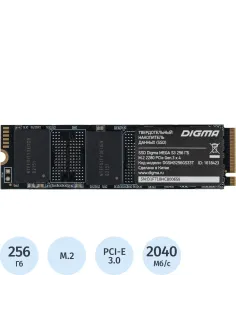 SSD накопитель Digma PCIe 3.0 x4 256GB DGSM3256GS33T Mega S3 M.2 2280