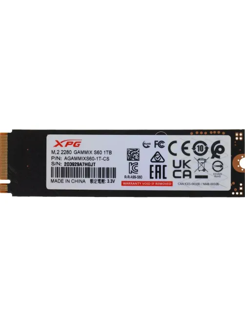 SSD накопитель A-Data PCIe 4.0 x4 1TB AGAMMIXS60-1T-CS Gammix S60 XPG