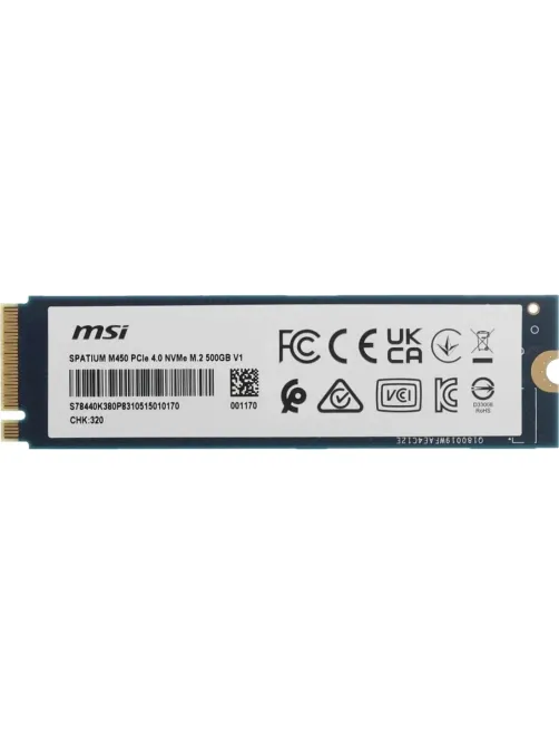 SSD накопитель MSI SPATIUM M450 500GB V1 M.2 PCIE4.0x4(S78-440K380-P83)