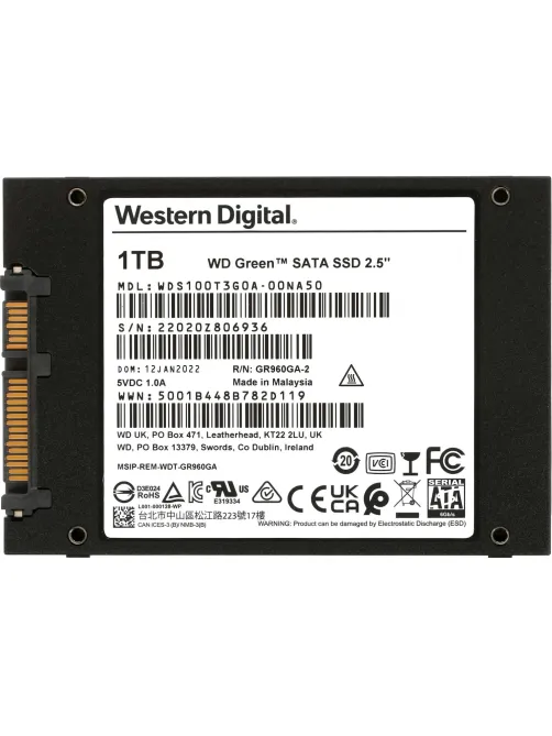 SSD накопитель WD Green 2,5' SATA 1Tb(WDS100T3G0A)
