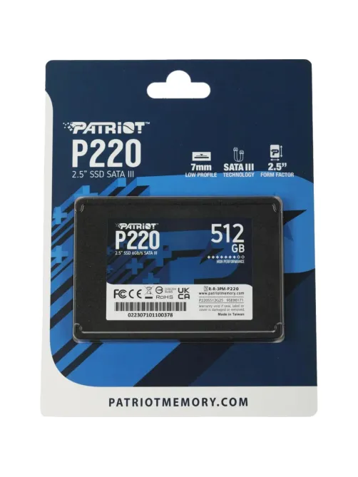 SSD накопитель Patriot P220 512GB 2.5 SATA(P220S512G25)