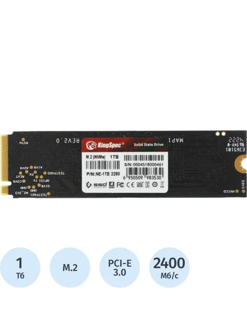 SSD накопитель Kingspec PCIe 3.0 x4 1TB NE-1TB M.2 2280
