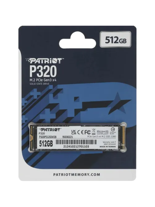 SSD накопитель Patriot P320 512GB M.2 2280 PCIe 3.0 x4(P320P512GM28)