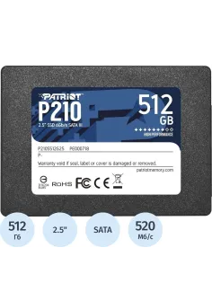 SSD накопитель Patriot Memory P210 2.5 512GB SATA (P210S512G25)