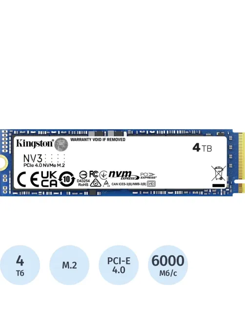 SSD накопитель Kingston PCIe 4.0 x4 4TB SNV3S/4000G NV3 M.2 2280