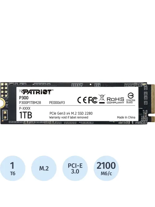 SSD накопитель Patriot PCIe 3.0 x4 1TB P300P1TBM28 P300 M.2 2280