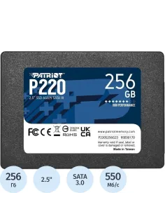 SSD накопитель Patriot P220 256Gb, 2.5, SATA(P220S256G25)