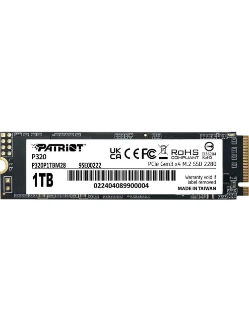 SSD накопитель Patriot P320 1TB M.2 2280 PCIe 3.0 x4(P320P1TBM28)