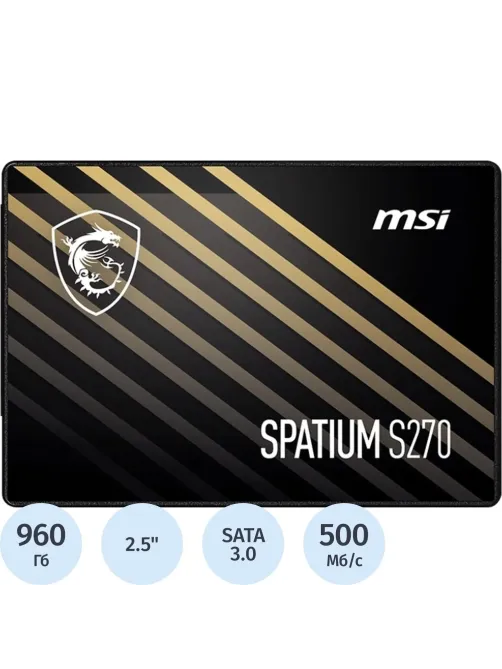 SSD накопитель MSI SSD SPATIUM S270, 960GB, 2.5 SATA(S78-440P130-P83)
