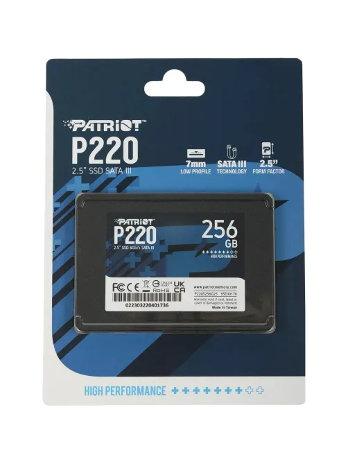 SSD накопитель Patriot P220 256Gb, 2.5, SATA(P220S256G25)