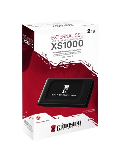 Портативный SSD Kingston External SSD XS1000,2000GB,Type-C/A,USB 3.2,Black