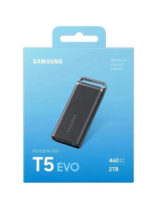 Портативный SSD Samsung External SSD T5 EVO,2000GB,Type-C,USB 3.2,Black