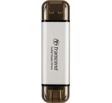 Портативный SSD Transcend 512Gb, USB 10Gbps, Type-C/Type-A, Серебряный