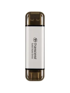 Портативный SSD Transcend 512Gb, USB 10Gbps, Type-C/Type-A, Серебряный