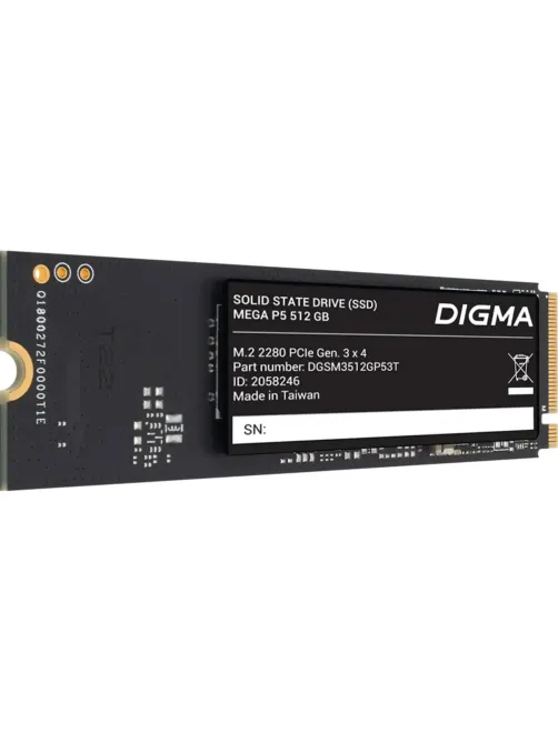 SSD накопитель Digma PCIe 3.0 x4 512GB DGSM3512GP53T Mega P5 M.2 2280