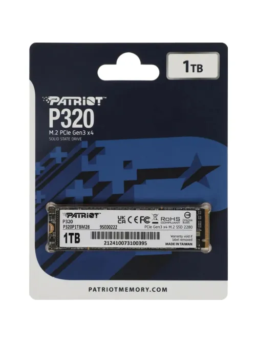 SSD накопитель Patriot P320 1TB M.2 2280 PCIe 3.0 x4(P320P1TBM28)
