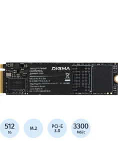 SSD накопитель Digma PCIe 3.0 x4 512GB DGSM3512GM23T Mega M2 M.2 2280