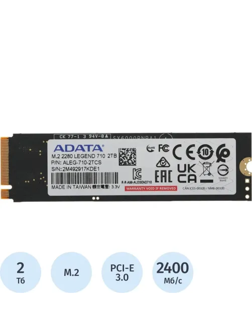 SSD накопитель A-Data PCIe 3.0 x4 2TB ALEG-710-2TCS Legend 710 M.2 2280