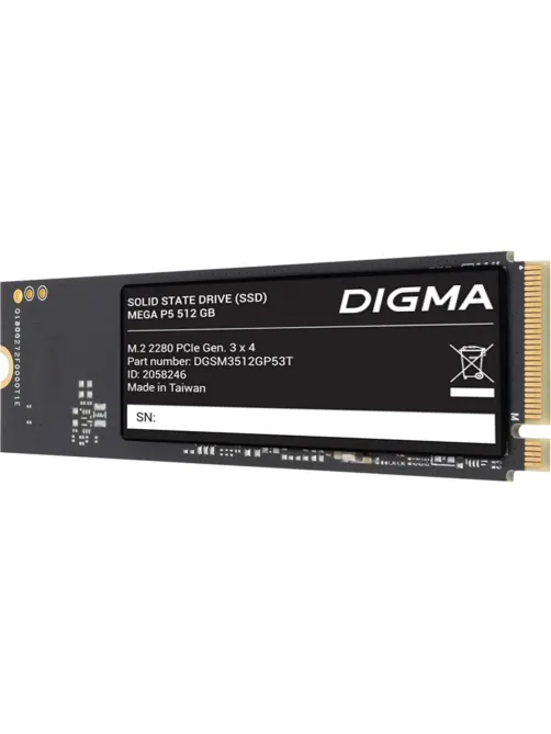 SSD накопитель Digma PCIe 3.0 x4 512GB DGSM3512GP53T Mega P5 M.2 2280
