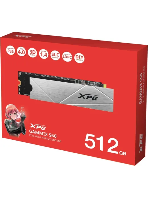 SSD накопитель ADATA GAMMIX S60 512GB M.2 NVMe PCIe4x4(AGAMMIXS60-512G-CS)