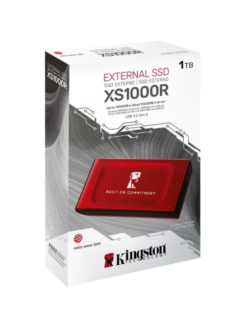 Портативный SSD Kingston External SSD XS1000R,1000GB,Type-C/A,USB 3.2,Red