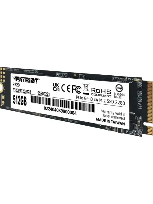 SSD накопитель Patriot P320 512GB M.2 2280 PCIe 3.0 x4(P320P512GM28)
