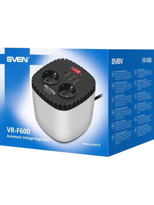 Стабилизатор напряжения SVEN VR-F600 (200Вт,Входное 170-280В,  2xEURO)