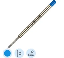 Стержень шариковый 98мм PARKER 1950368 синий 0,8мм Франция блистер