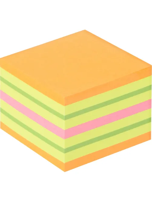 Стикеры Kores CUBO 50x50мм,смешан.неон.цв (оранж,желт,зелен,роз) 400л 48460