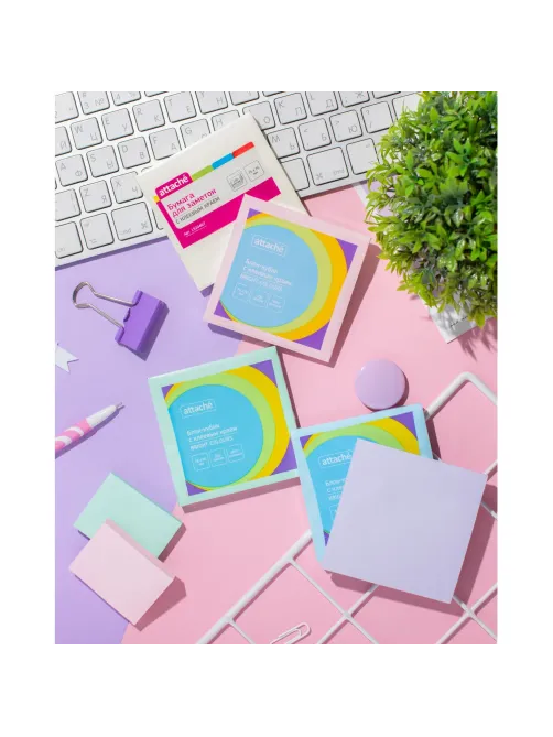 Стикеры ATTACHE Bright colours с клеев.краем 76х76 голубой 100л