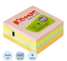 Стикеры КОМУС с клеев.краем Куб 76х76 неон.цвета 400л