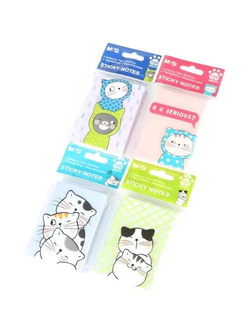 Стикеры с клеевым краем M&G So Many Cats, 76x51мм, 100 л, в ассорт