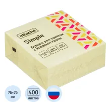 Стикеры Attache Simple куб 76х76, пастельно желтый 400 л