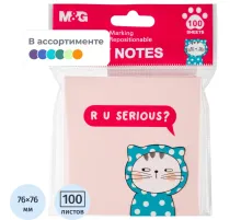 Стикеры с клеевым краем M&G So Many Cats, 76x76мм, 100 л, в ассорт
