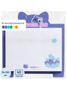 Стикеры с клеевым краем M&G Adorable Pet, 76x100 мм, 40 л, в ассортименте