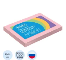 Стикеры ATTACHE Bright colours с клеев.краем 76х51 розовый 100л