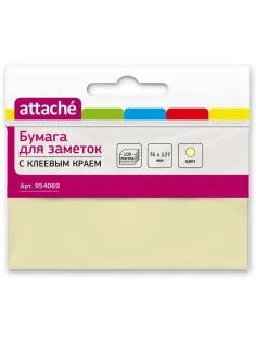 Стикеры ATTACHE с клеев.краем 76х127 желт 100л