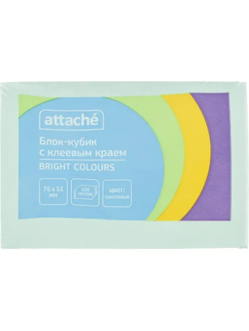 Стикеры ATTACHE Bright colours с клеев.краем 76х51 салатовый 100л